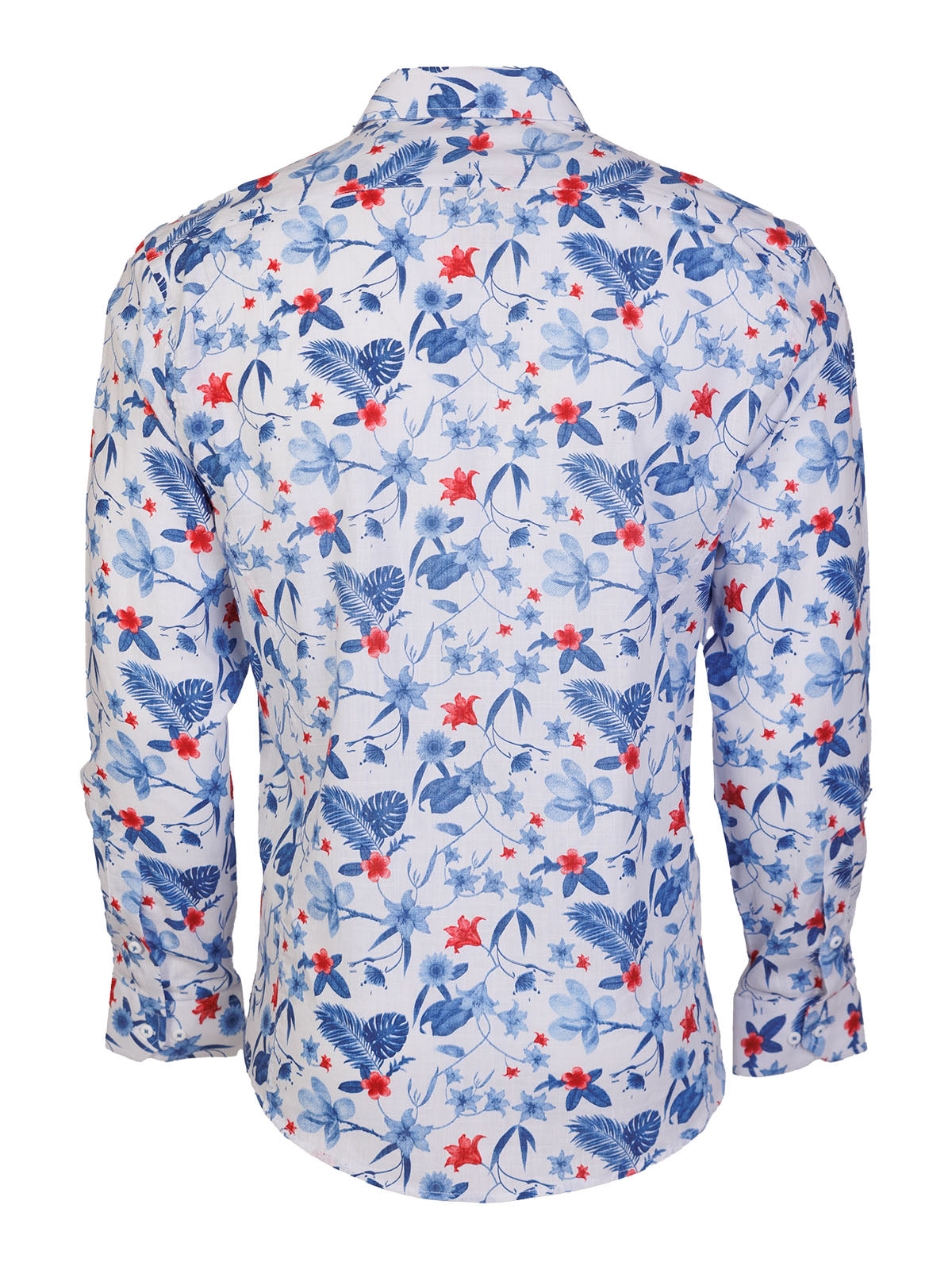 Men's Shirt with Red and Blue Flowers