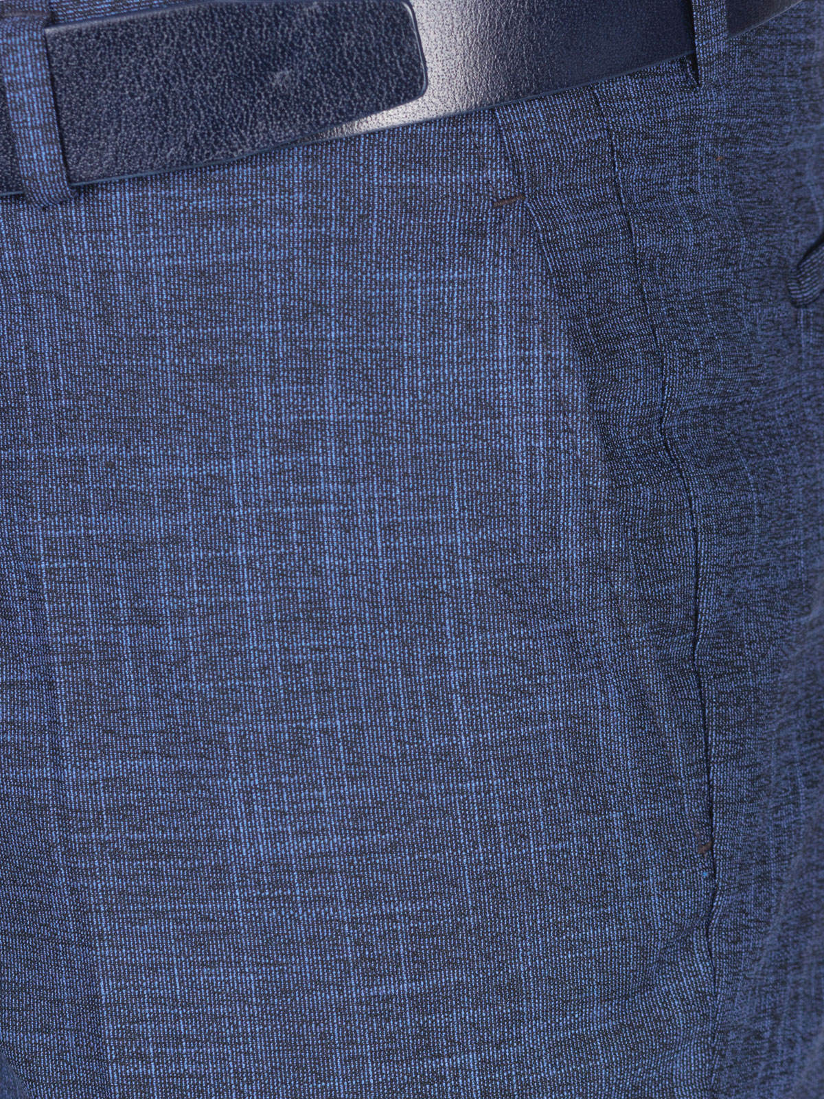 Официален мъжки панталон в синьо - каре
