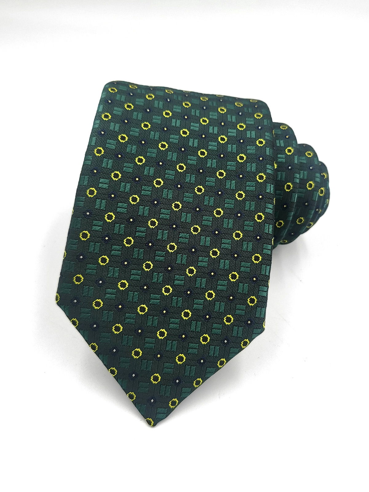 Tie in green with figures - 10003 - € 18.00 img1
