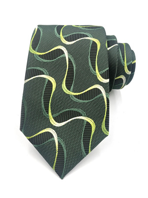 Tie in green with waves - 10007 - € 14.06