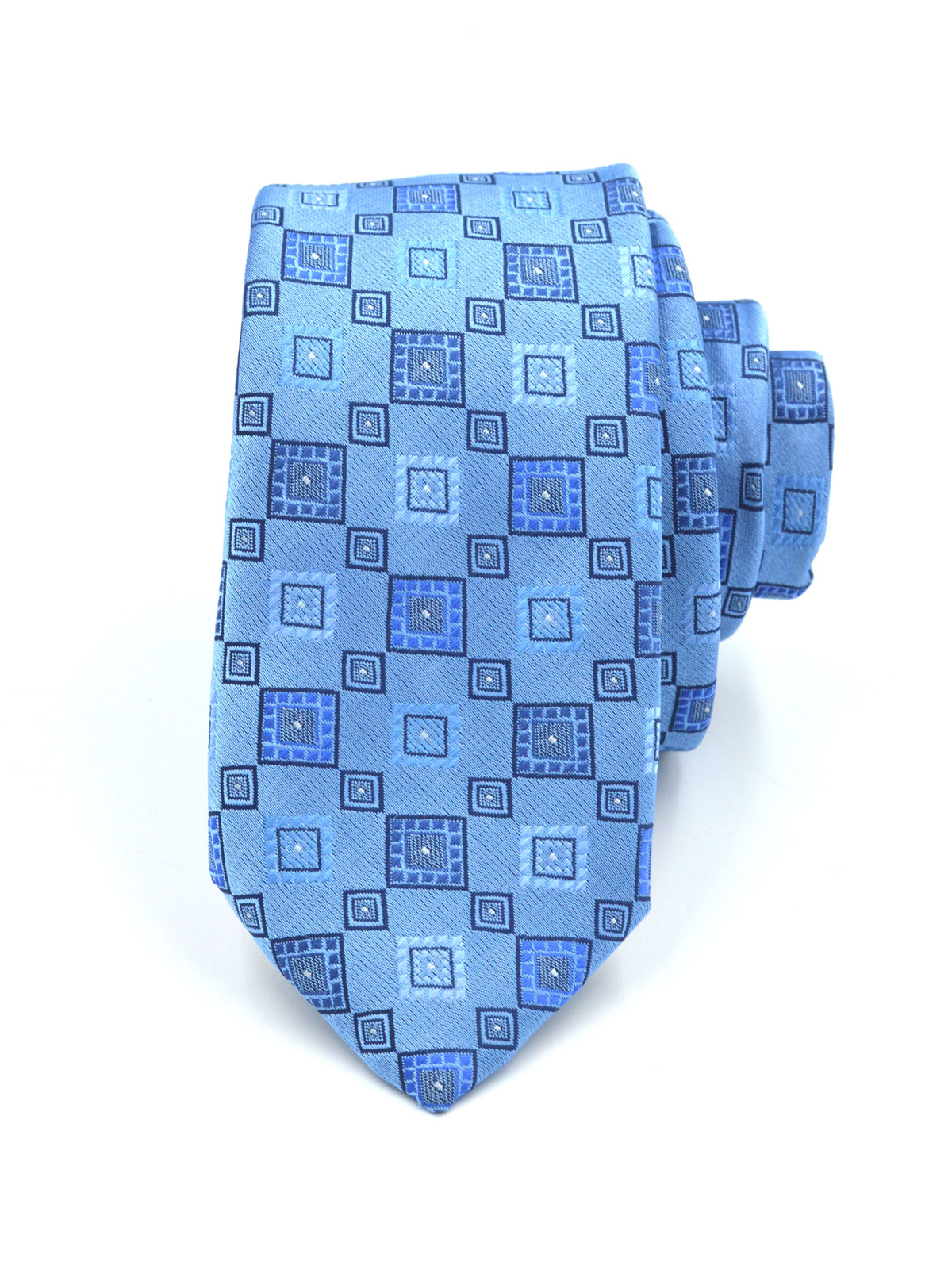 Tie in blue with squares - 10017 - € 18.00 img1