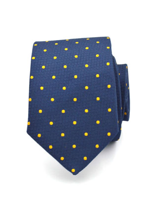 Μπλε γραβάτα με κίτρινες βούλες - 10026 - € 14.06