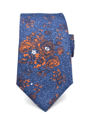 Cravata albastra cu imprimeu floral - 10056 - € 14.06