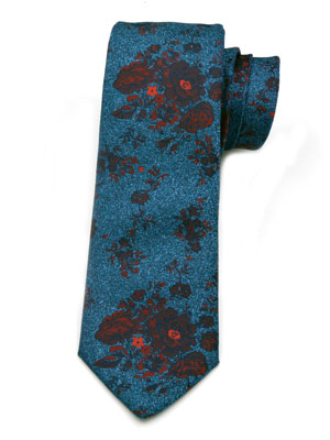 Ζακάρ γραβάτα με μπορντό λουλούδια - 10057 - € 14.06