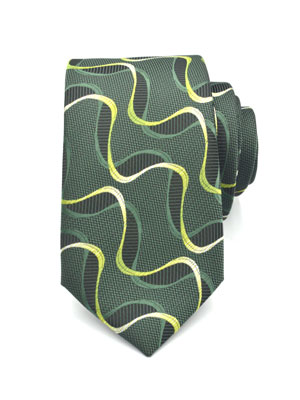 Tie in green with yellow figures - 10067 - € 14.06