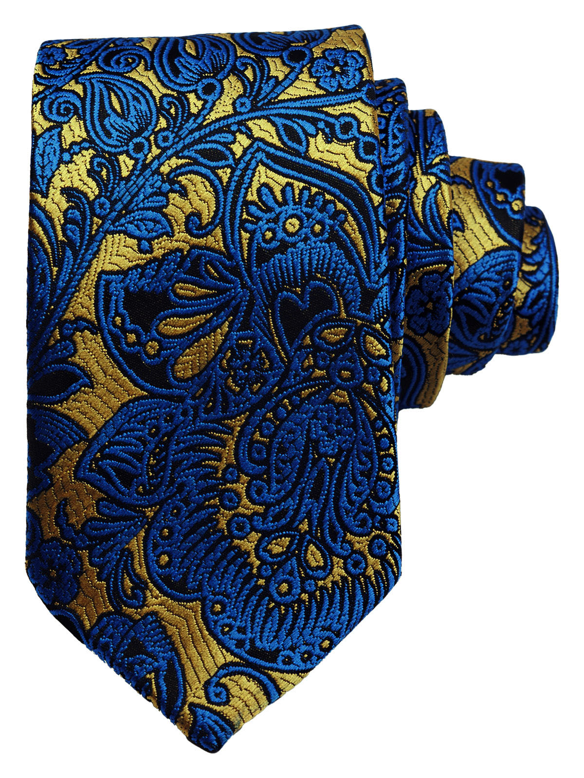 Structured tie in navy blue and gold - 10086 - € 18.00 img1