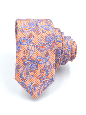 Tie in orange and blue - 10118 - € 12.37