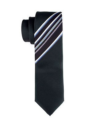  μαύρη γραβάτα με φωτεινές ρίγες  - 10124 - € 12.37