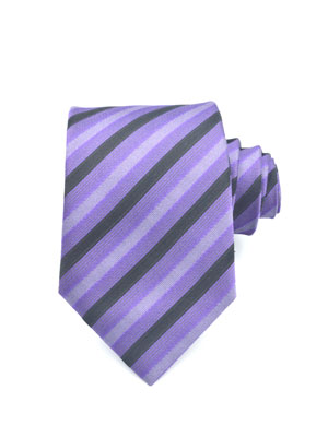 Cravată în dungă neagră violet - 10127 - € 12.37