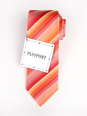  μεταξωτή γραβάτα με πολύχρωμες ρίγες  - 10135 - € 12.37