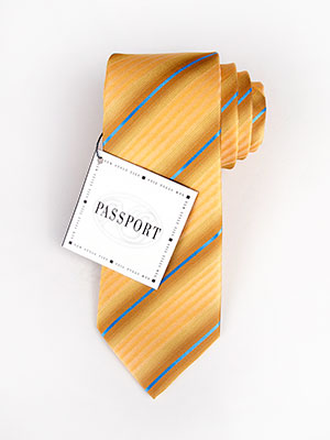  yellow tie with blue stripes  - 10136 - € 12.37