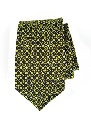  γραβάτα σε μαύρο χρώμα με κίτρινα λουλο - 10147 - € 14.06