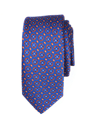  γραβάτα σε μπλε με πορτοκαλί φιγούρες  - 10152 - € 14.06