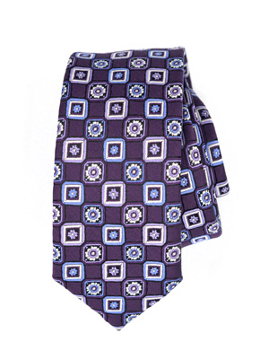  γραβάτα σε σκούρα μωβ λουλούδια και τετ - 10156 - € 14.06