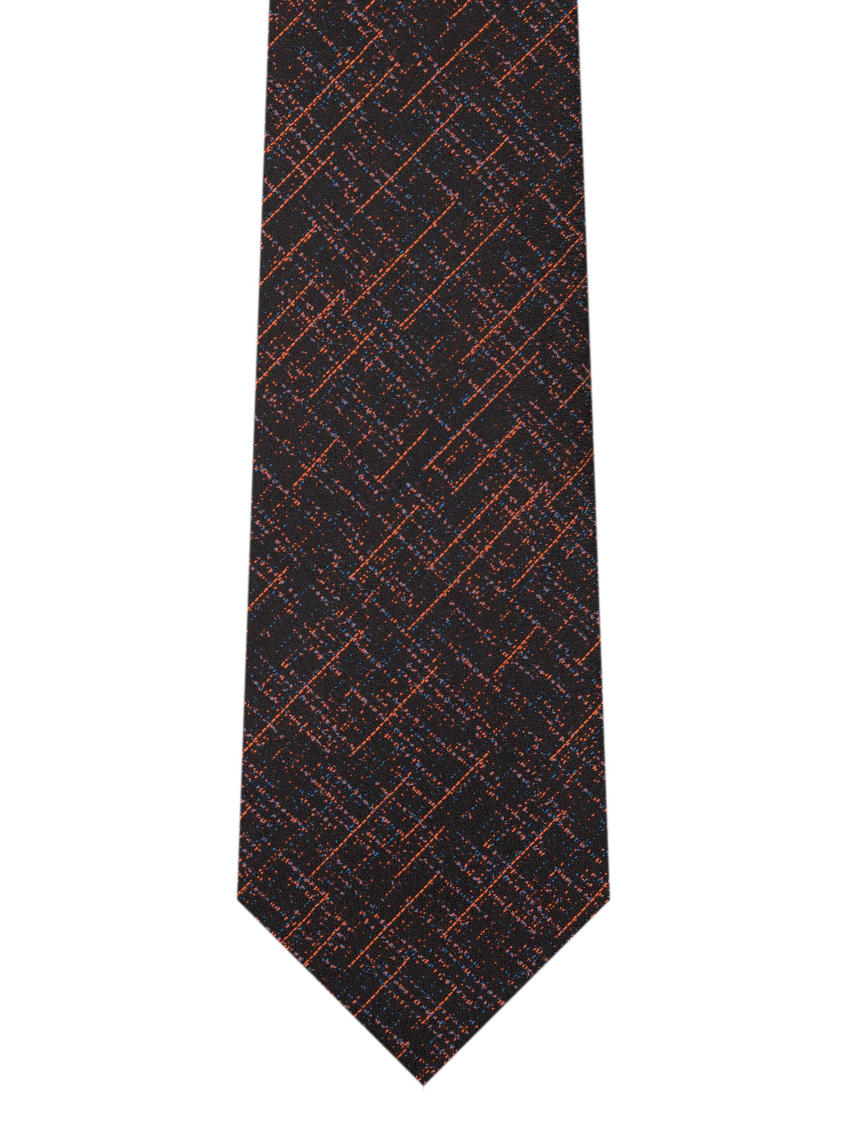 Γραβάτα μαύρη μελανζέ με πορτοκαλί γραμμ - 10164 - € 14.06 img2