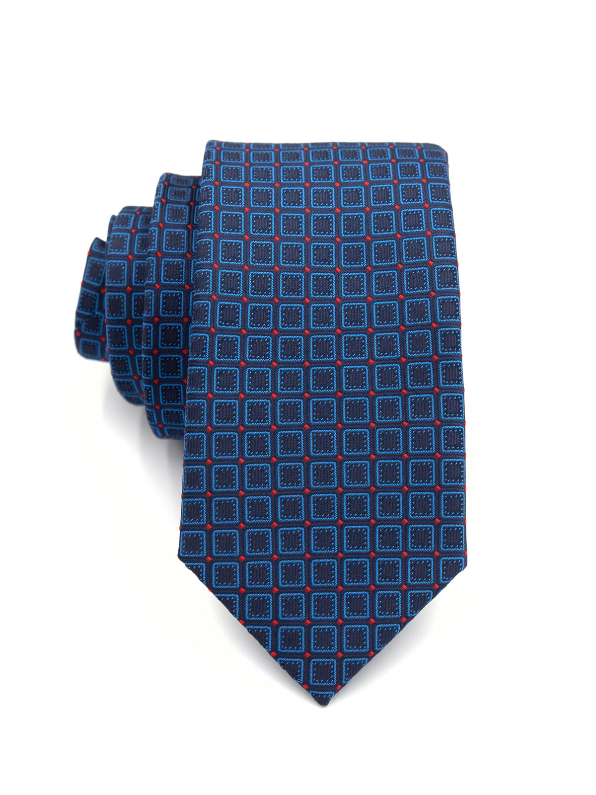 Tie in blue with red dots - 10171 - 14.06 € img1