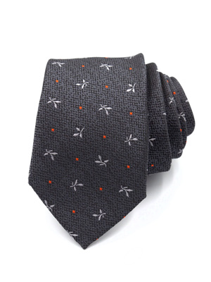Tie in dark gray with shapes and dots - 10185 - € 14.06