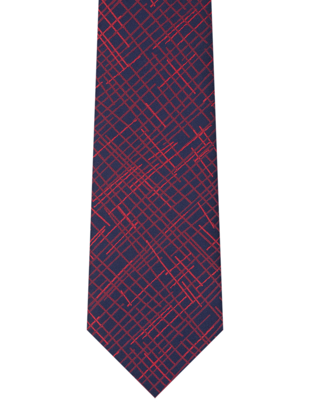 Σκούρα μπλε γραβάτα με κόκκινες γραμμές - 10186 - € 14.06 img2
