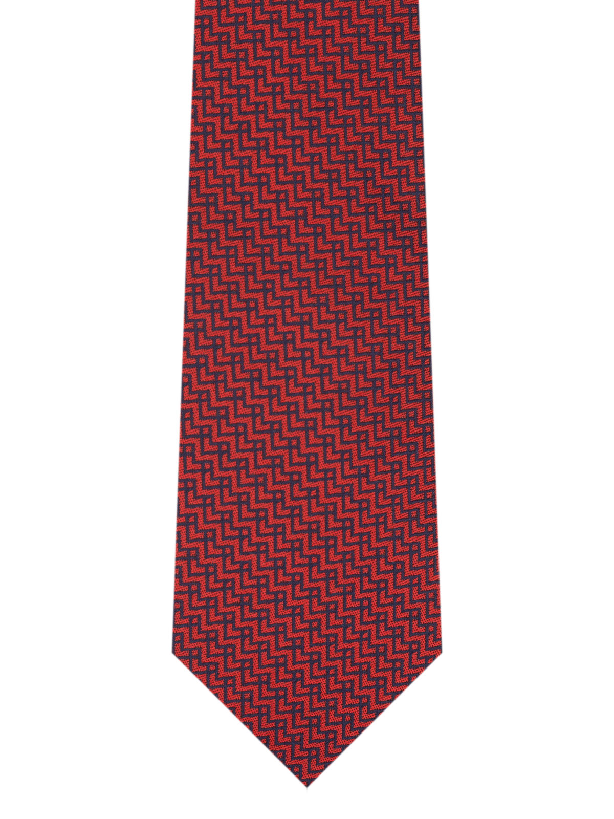 Cravată roșie pe linii albastre în zigz - 10187 - € 14.06 img2
