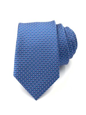 Cravată în albastru cu figuri mov - 10194 - € 14.06