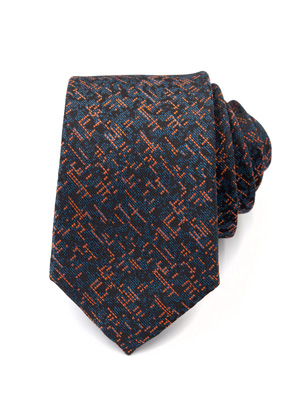 Μαύρη γραβάτα με πορτοκαλί κλωστές - 10202 - € 14.06