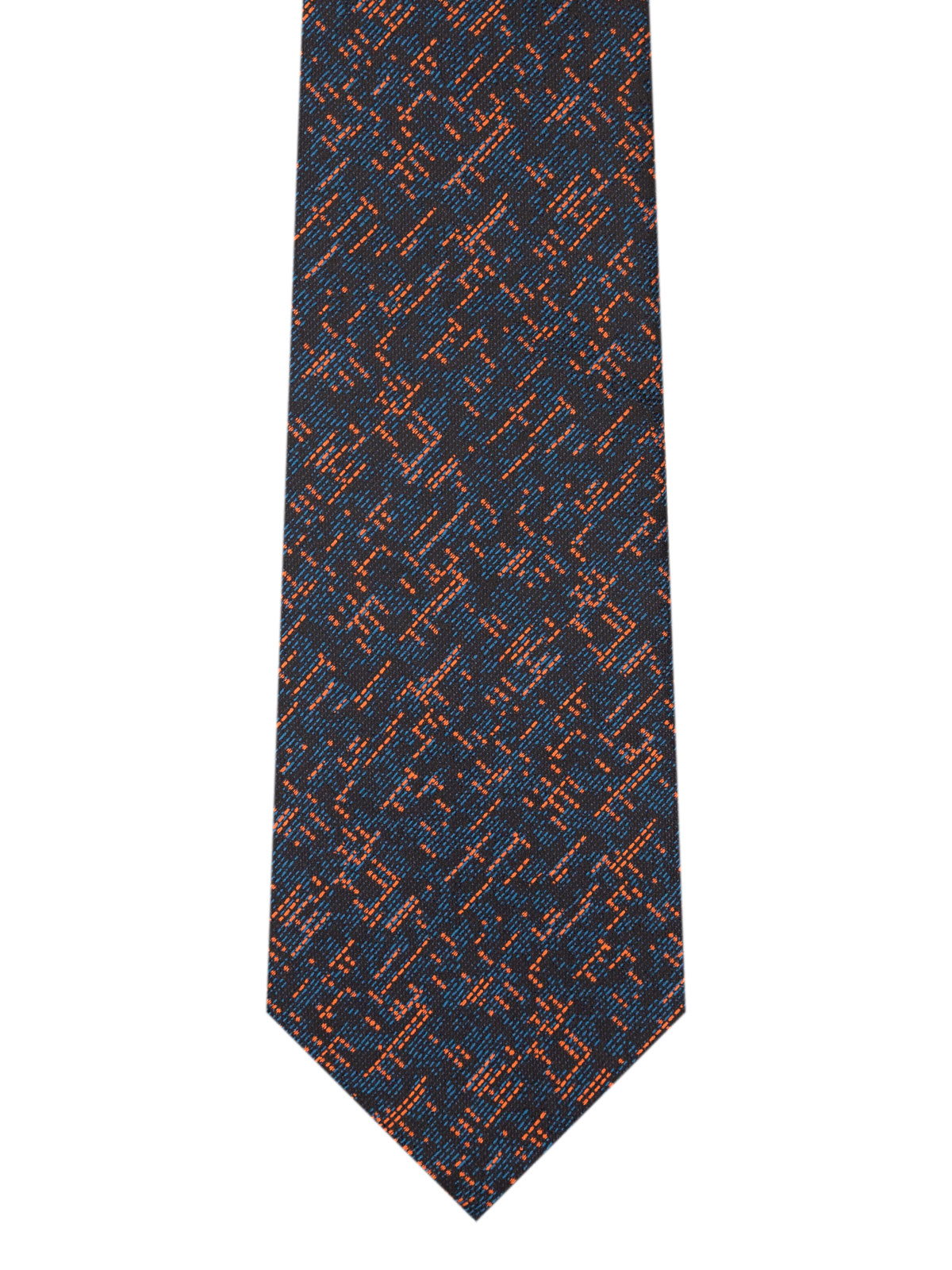 Μαύρη γραβάτα με πορτοκαλί κλωστές - 10202 - € 14.06 img2