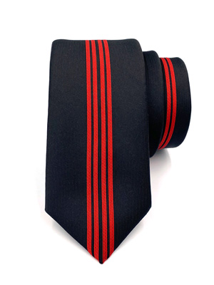 Cravată jacquard cu dungi roșii - 10205 - € 14.06