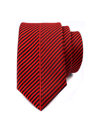 Φωτεινό κόκκινο ριγέ γραβάτα - 10206 - € 14.06