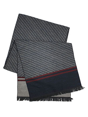 Figured scarf in gray with fringe - 10303 - € 16.31