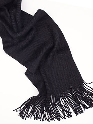  black scarf with cotton fringe  - 10306 - € 6.75