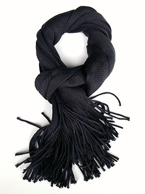  dark gray cotton scarf with fringe  - 10307 - € 6.75