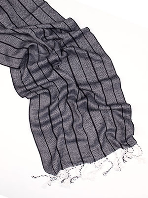  elegant scarf in gray on black stripe  - 10321 - € 6.75