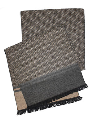 Gray and beige patterned scarf - 10324 - € 19.68