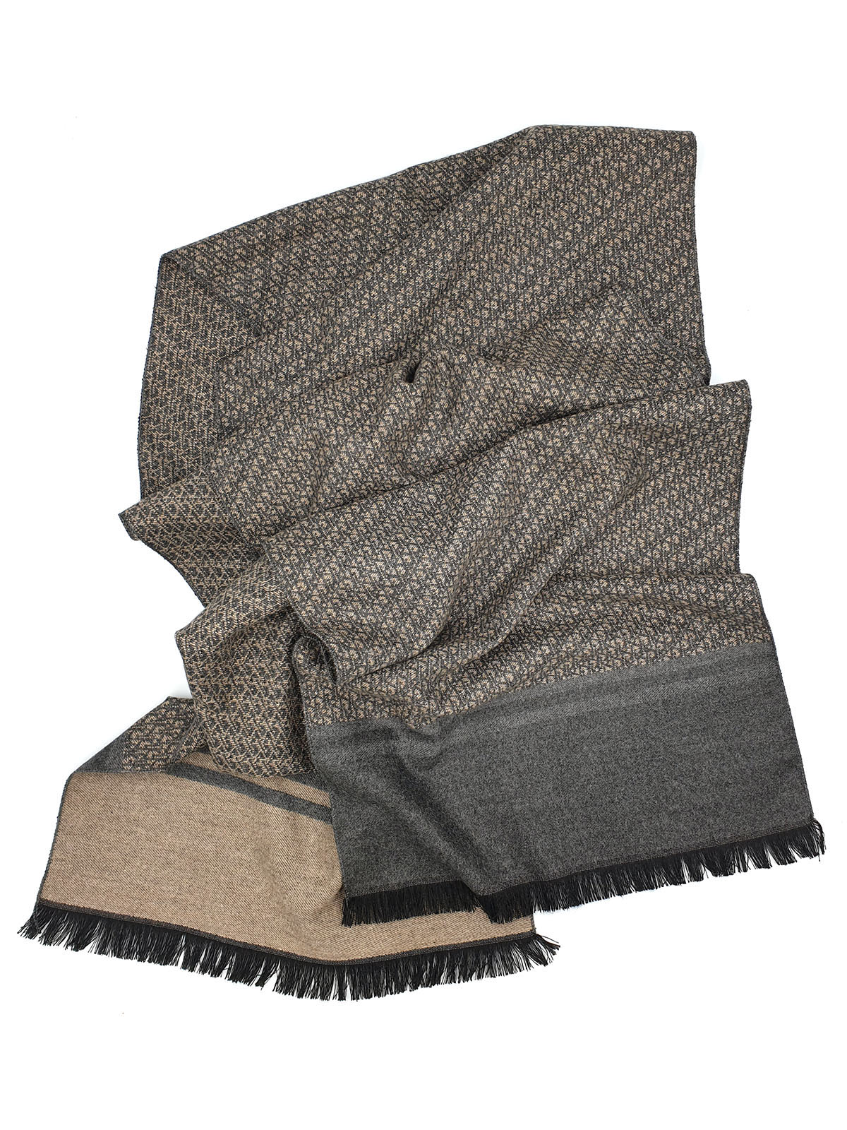 Gray and beige patterned scarf - 10324 - € 19.68 img2