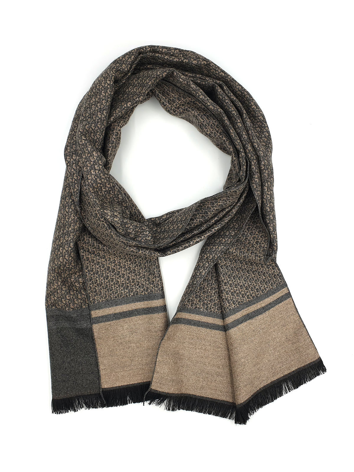 Gray and beige patterned scarf - 10324 - € 19.68 img3