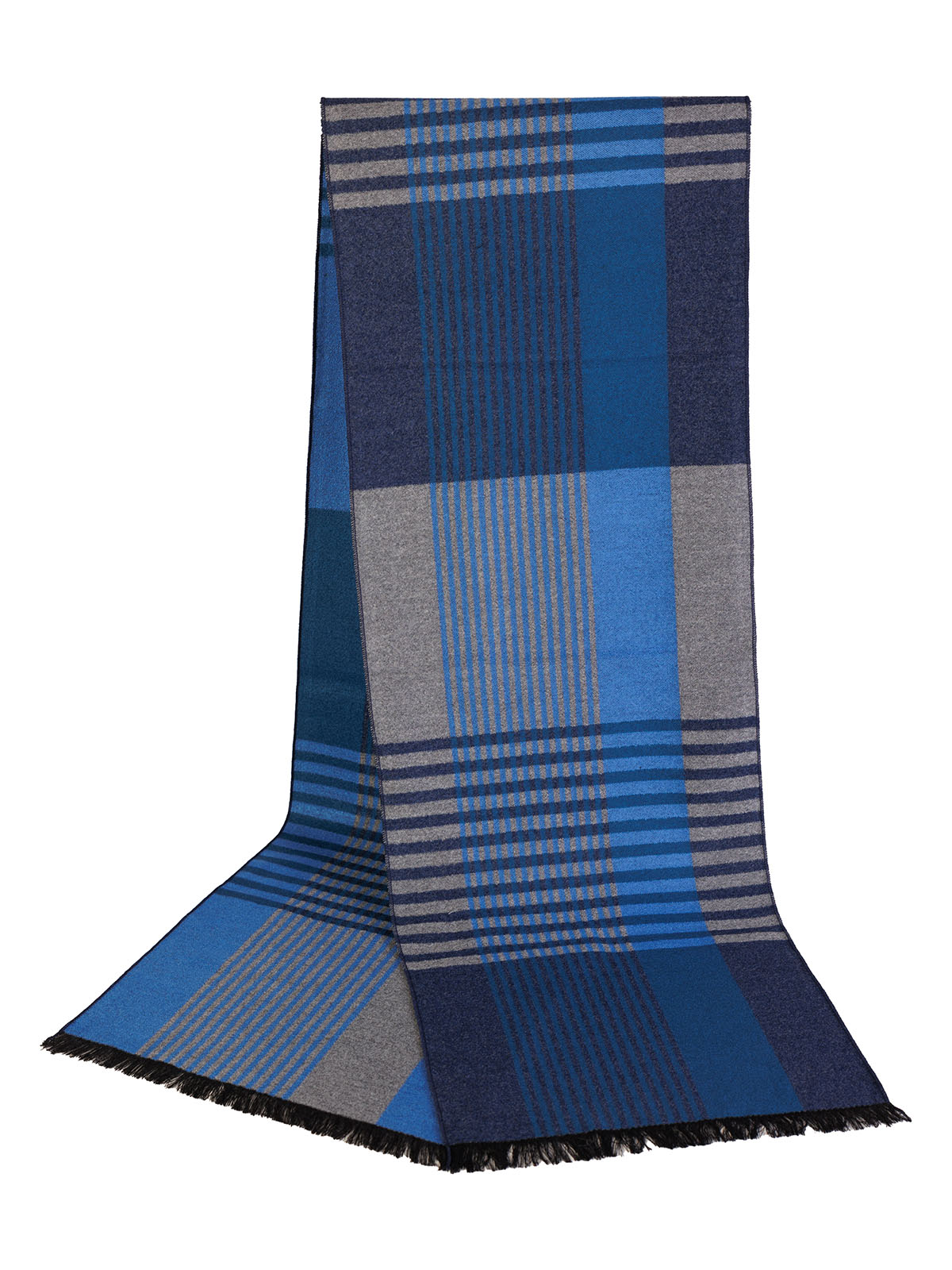 Eșarfă gri cu linii albastre deschise lu - 10328 - € 24.75 img1