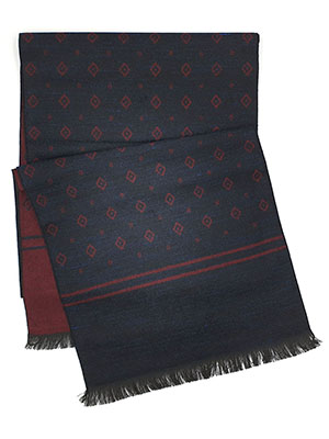 Doublesided scarf in burgundy and black - 10329 - € 19.68