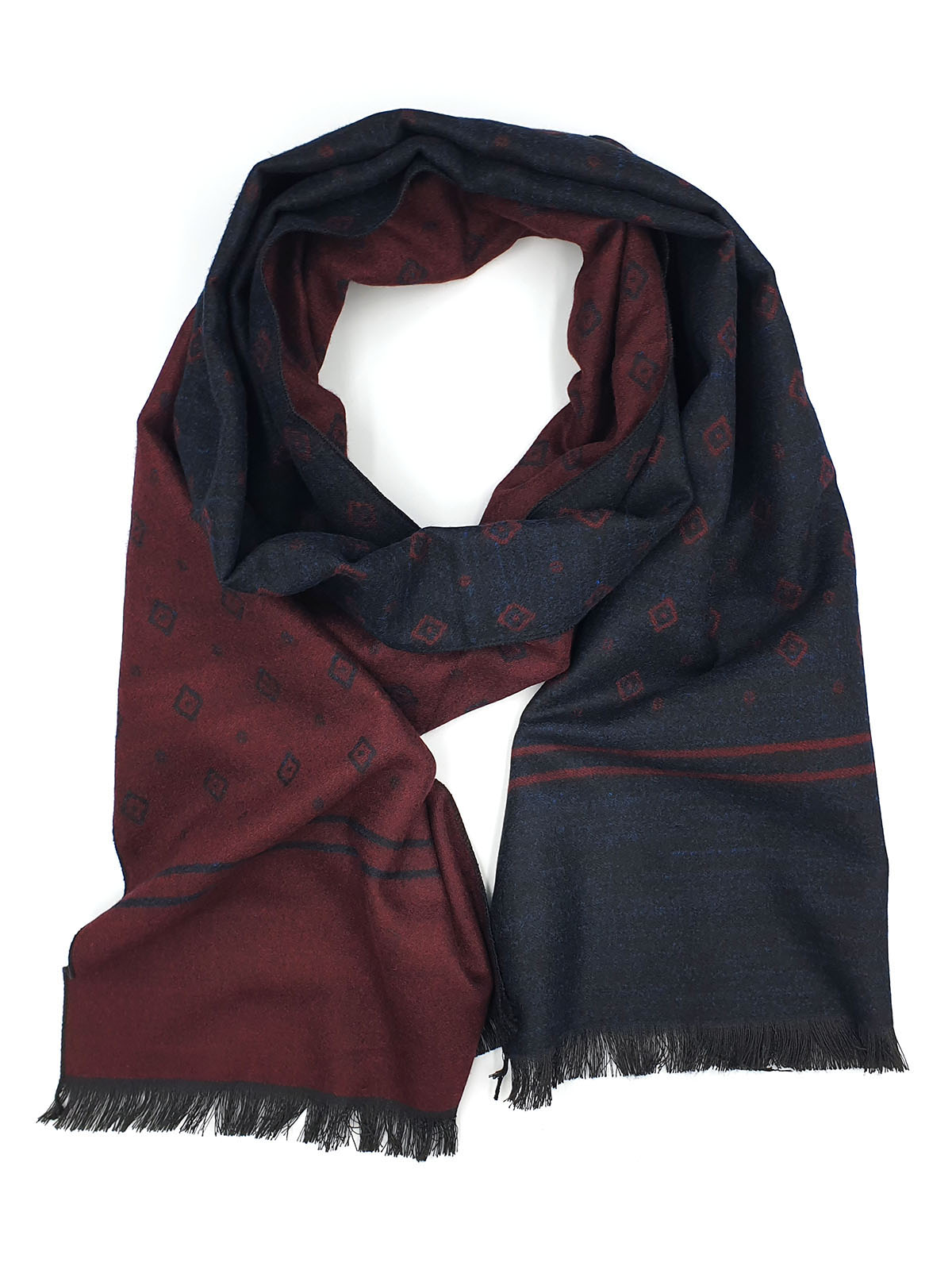 Doublesided scarf in burgundy and black - 10329 - € 19.68 img3