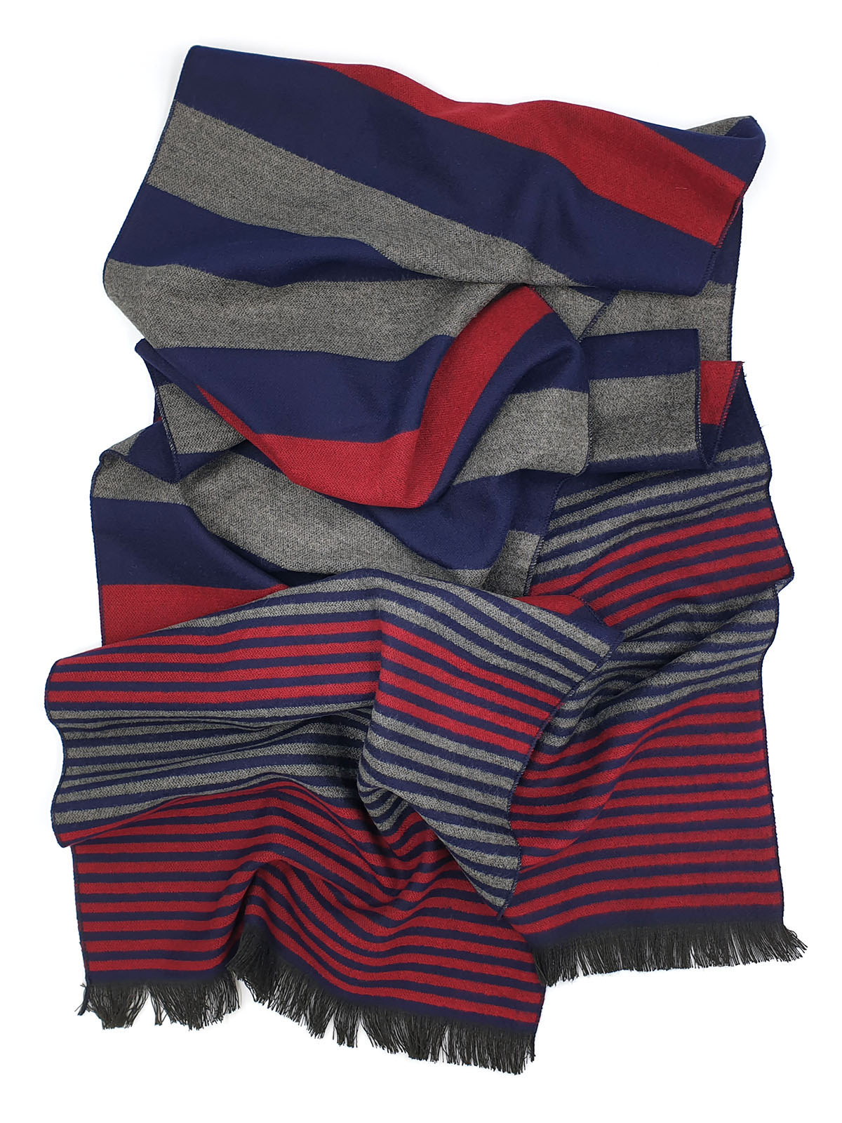 Blue striped scarf with fringe - 10334 - € 19.68 img2