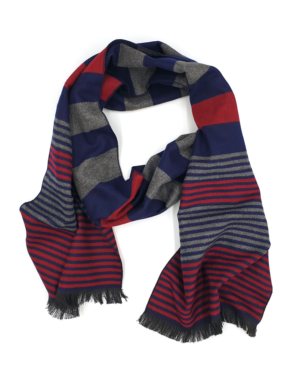 Blue striped scarf with fringe - 10334 - € 19.68 img3