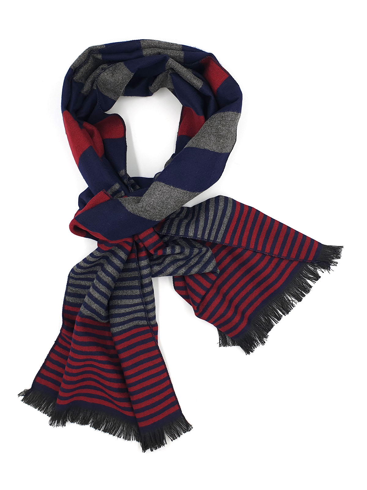 Blue striped scarf with fringe - 10334 - € 19.68 img4