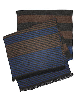 Striped scarf with fringes - 10335 - € 19.68