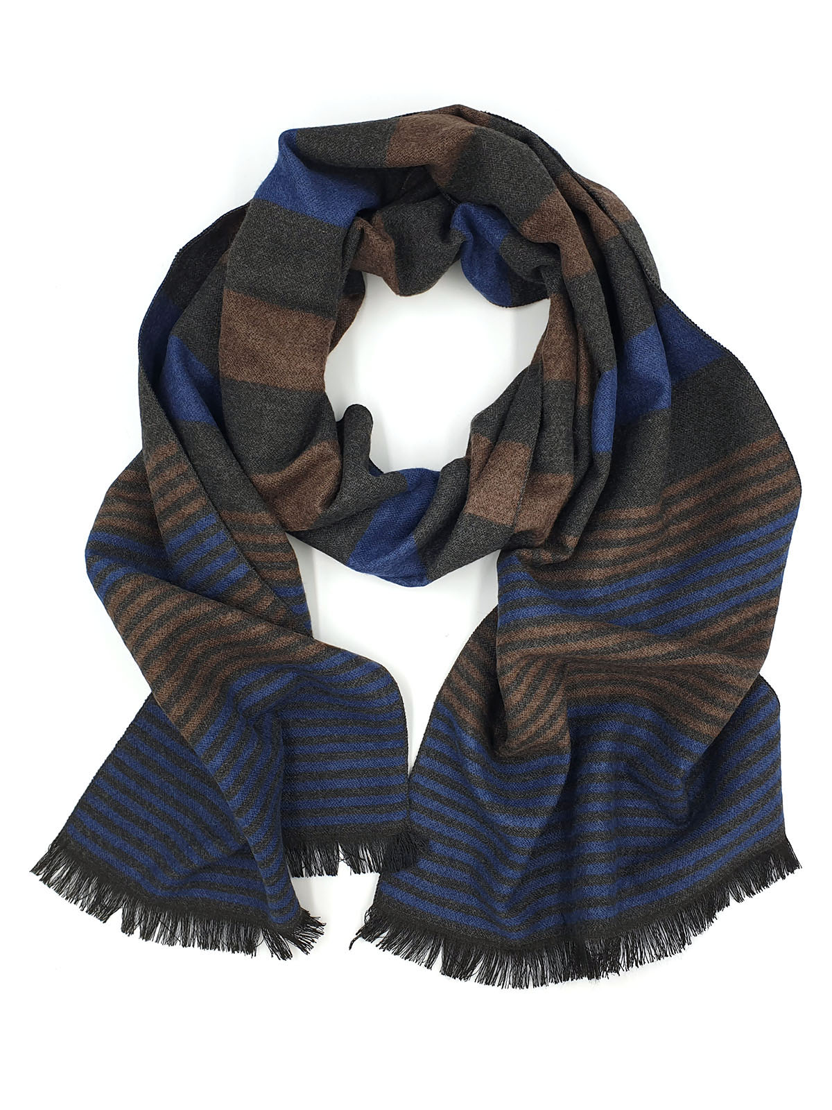Striped scarf with fringes - 10335 - € 19.68 img3