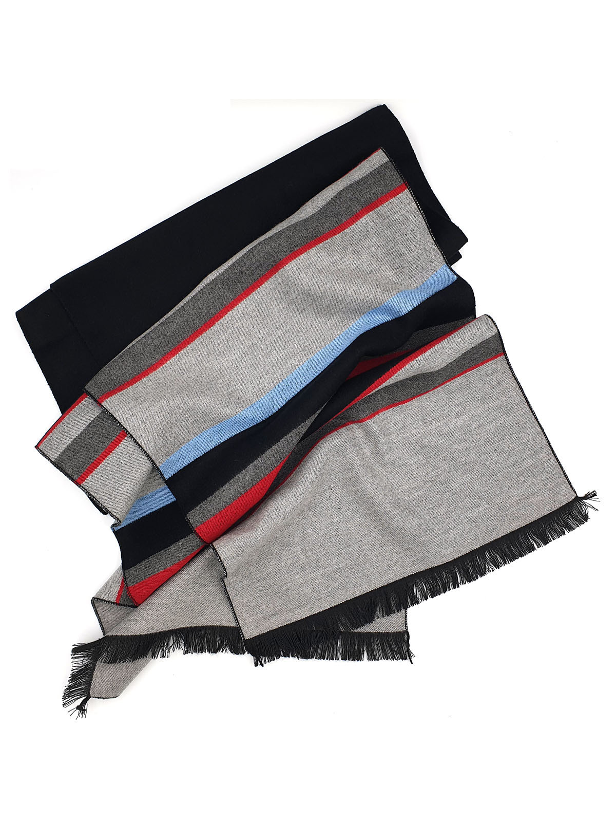 Scarf in black with a colorful stripe - 10346 - € 19.68 img2