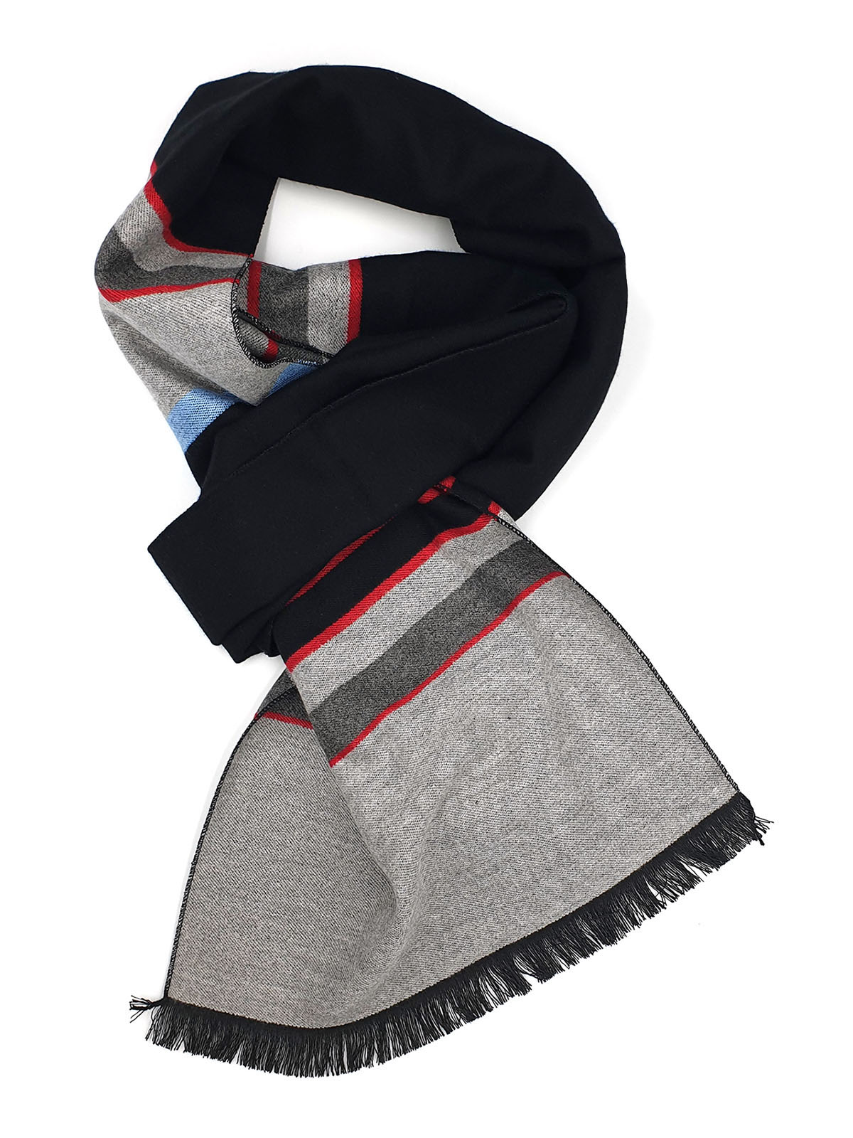 Scarf in black with a colorful stripe - 10346 - € 19.68 img4