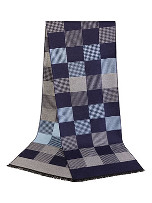 Shawl in dark blue luxury squares - 10349 - € 24.75