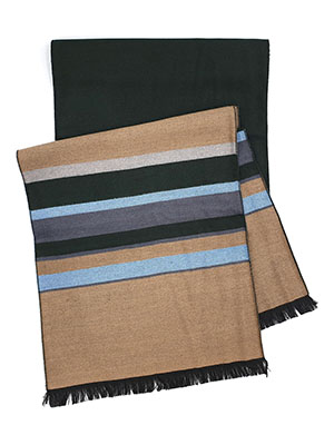 Scarf in black with a colorful stripe - 10350 - € 19.68