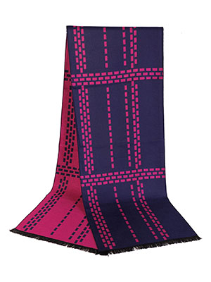 Scarf in dark blue with pink stripes lux - 10353 - € 24.75