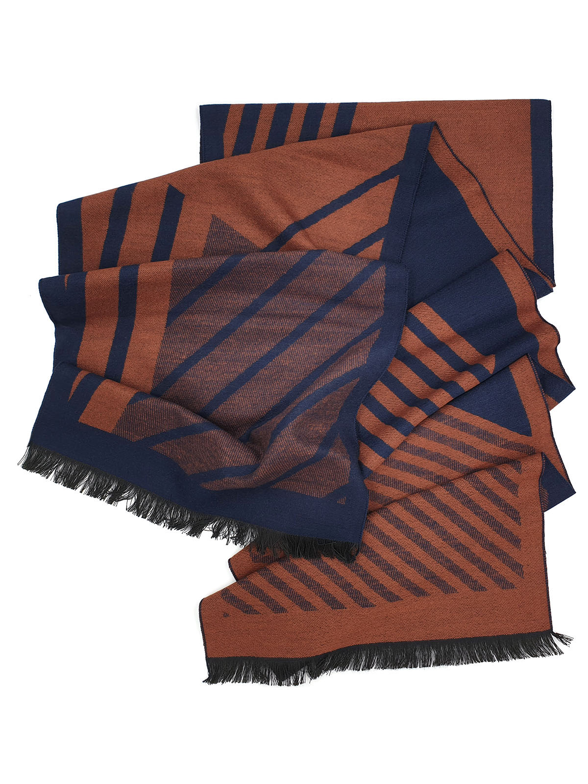 Scarf in tile and blue with fringe - 10355 - € 19.68 img2