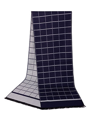 Dark blue scarf with white squares lux - 10357 - € 24.75